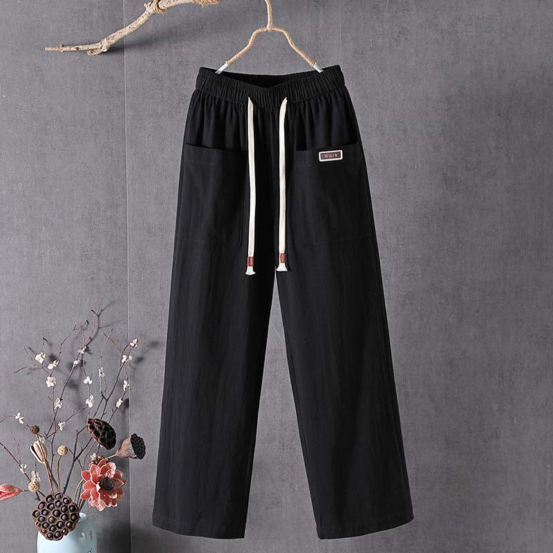 【Coton et Lin】Pantalons Casual Unis