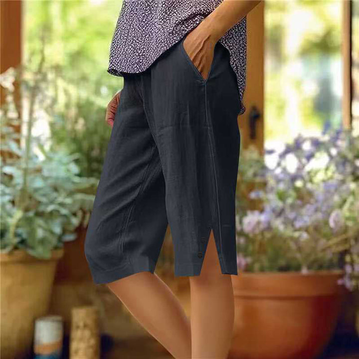 【Coton Et Lin】Pantalon Décontracté Uni