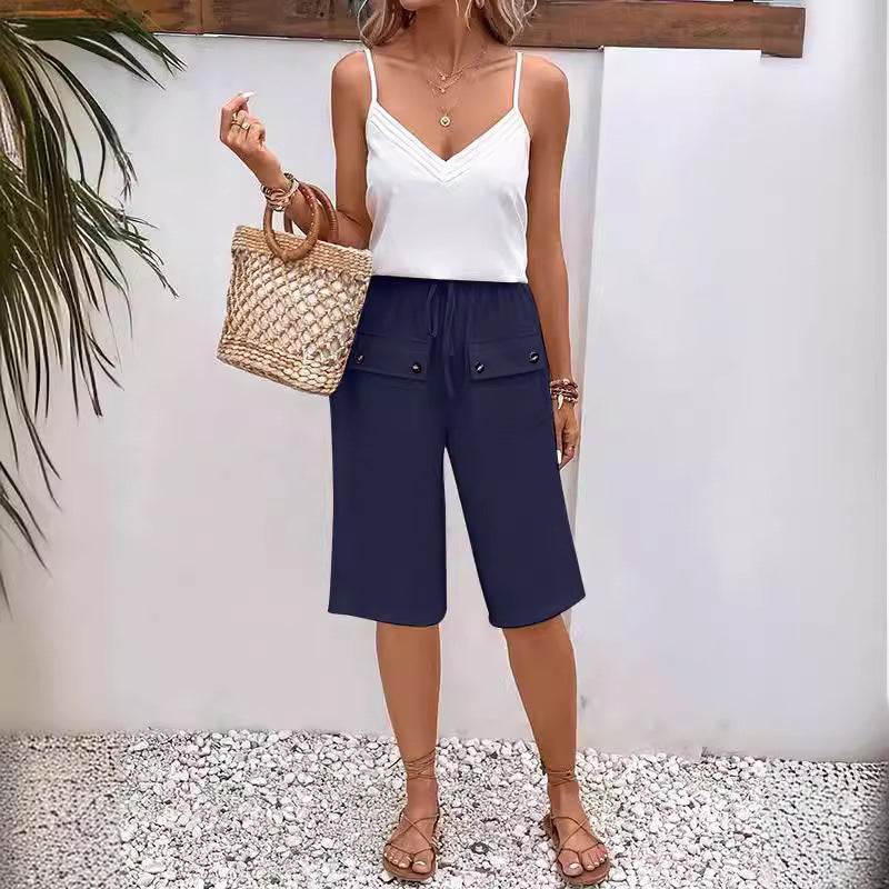 【Coton Et Lin】Pantalon Casual Uni