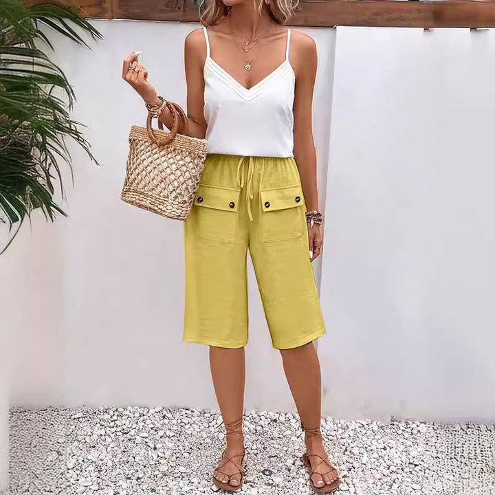 【Coton Et Lin】Pantalon Casual Uni