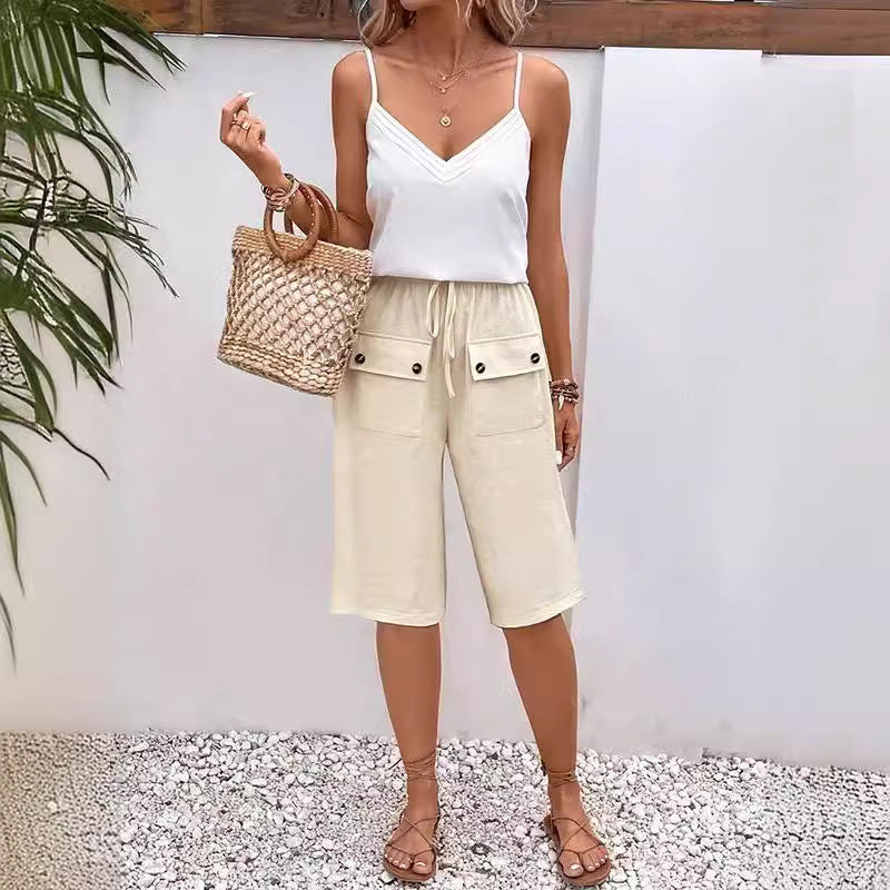 【Coton Et Lin】Pantalon Casual Uni