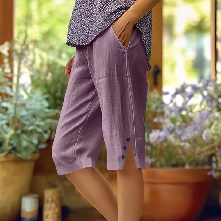 【Coton Et Lin】Pantalon Décontracté Uni