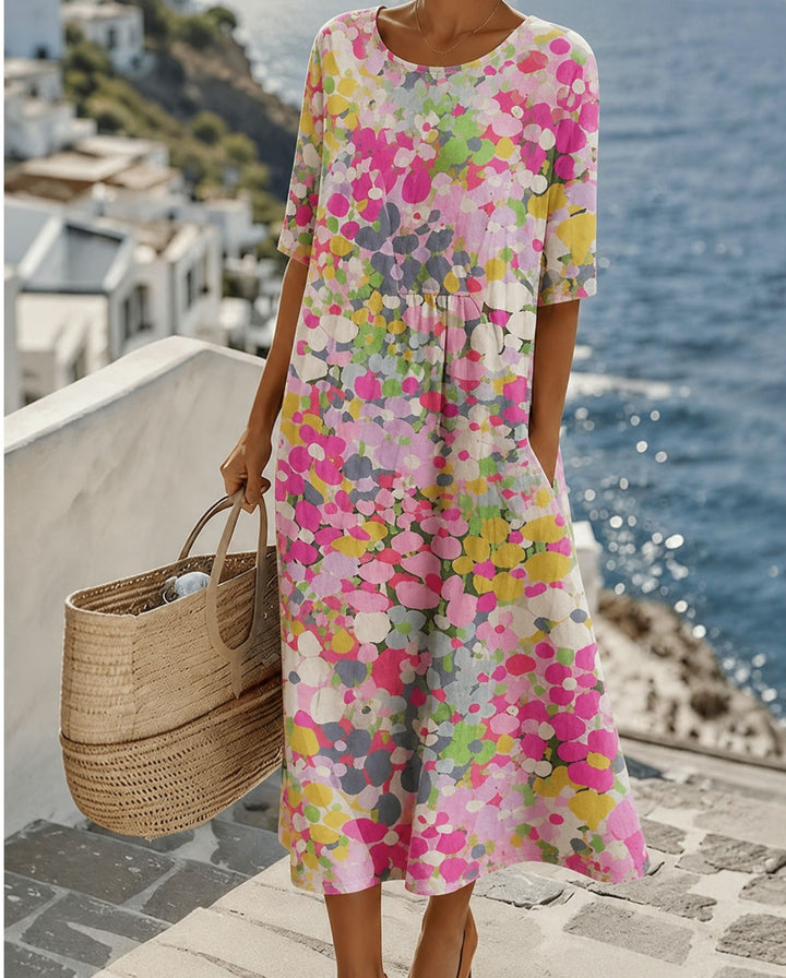 Chérie | Robe midi à fleurs, ample et légère