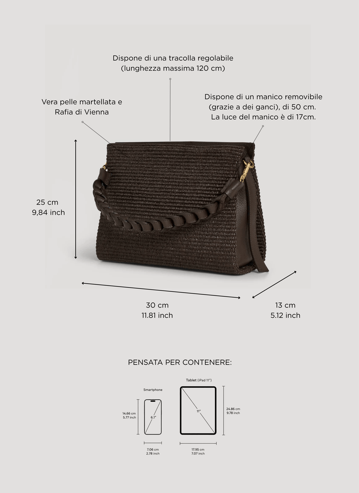 Sac Braid en Cuir et Raphia Édition Limitée Testa di Moro
