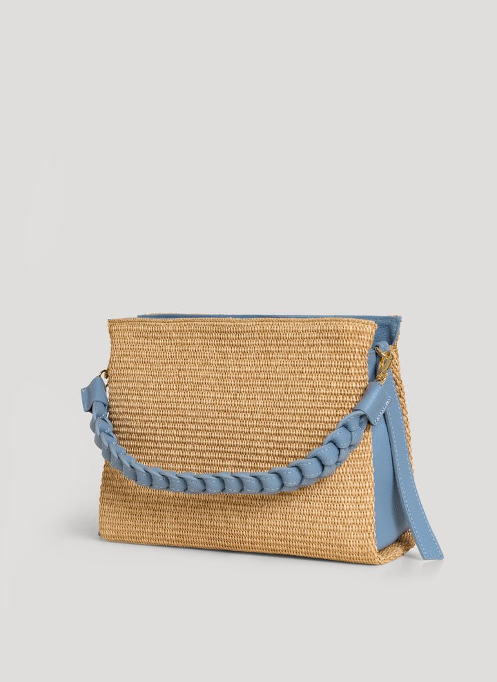 Sac Braid en Cuir et Raphia Denim