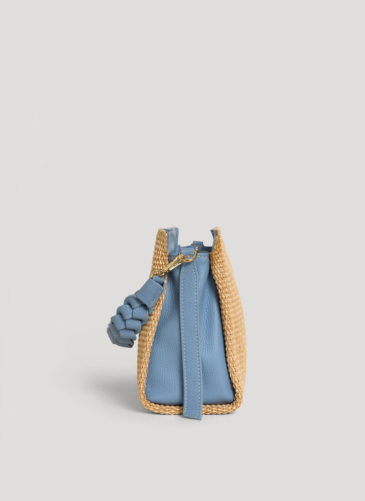 Sac Braid en Cuir et Raphia Denim