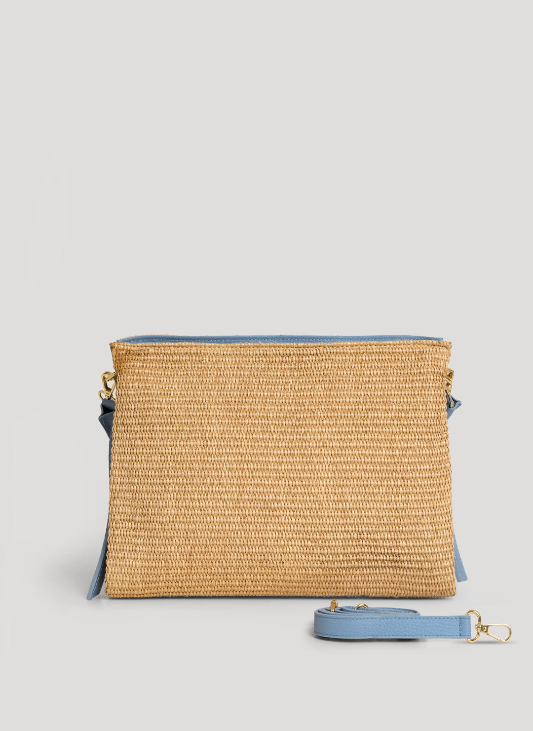 Sac Braid en Cuir et Raphia Denim