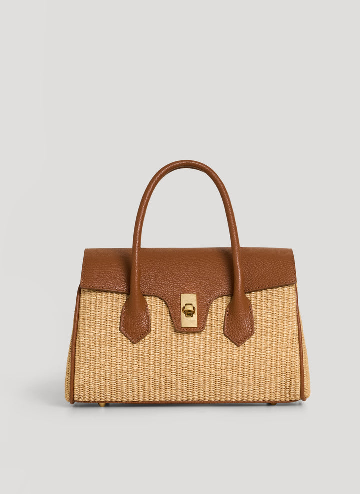 Sac Cécile en Cuir et Raphia Cuoio