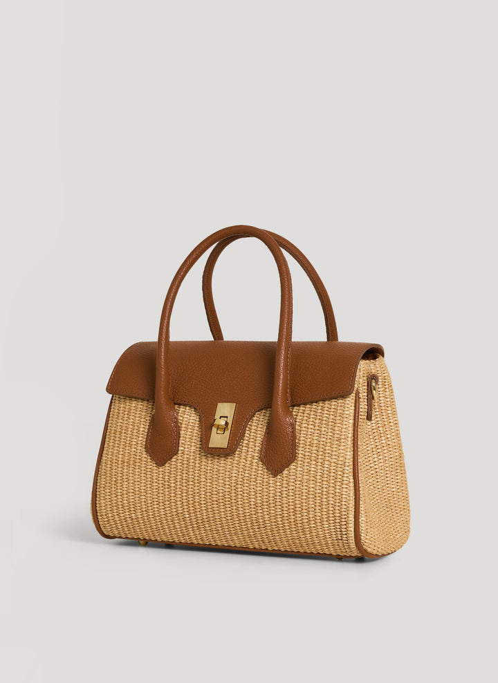 Sac Cécile en Cuir et Raphia Cuoio
