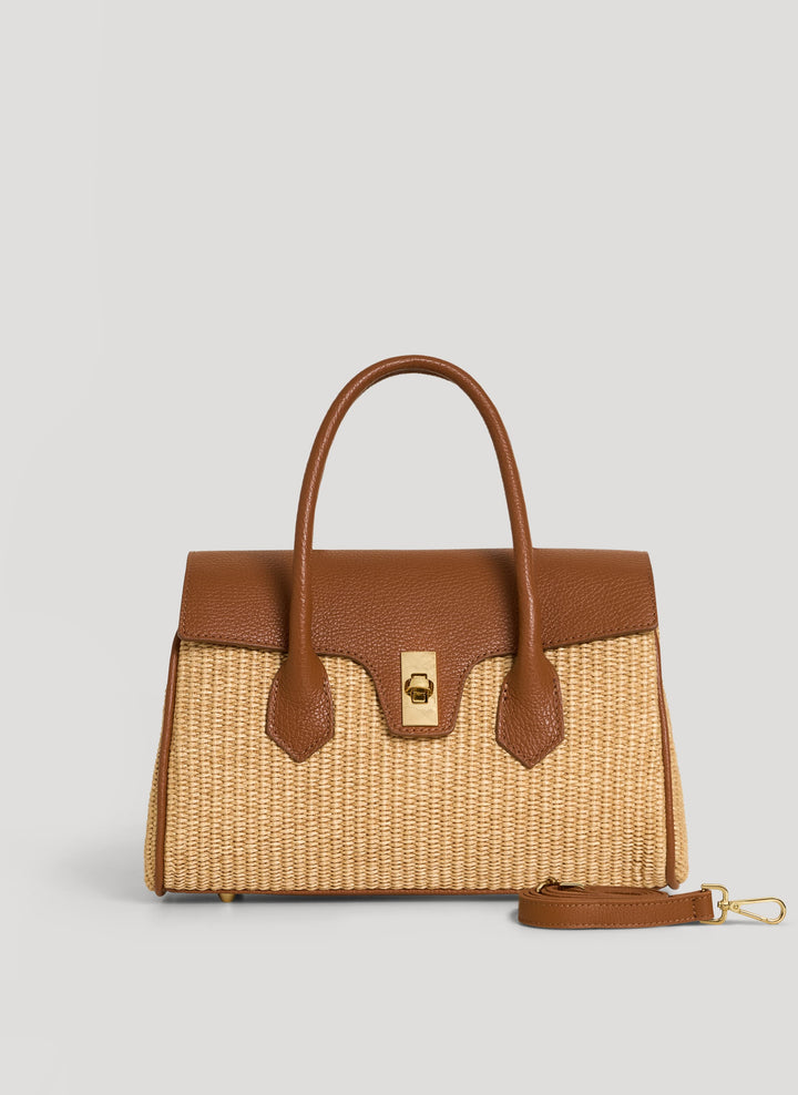 Sac Cécile en Cuir et Raphia Cuoio