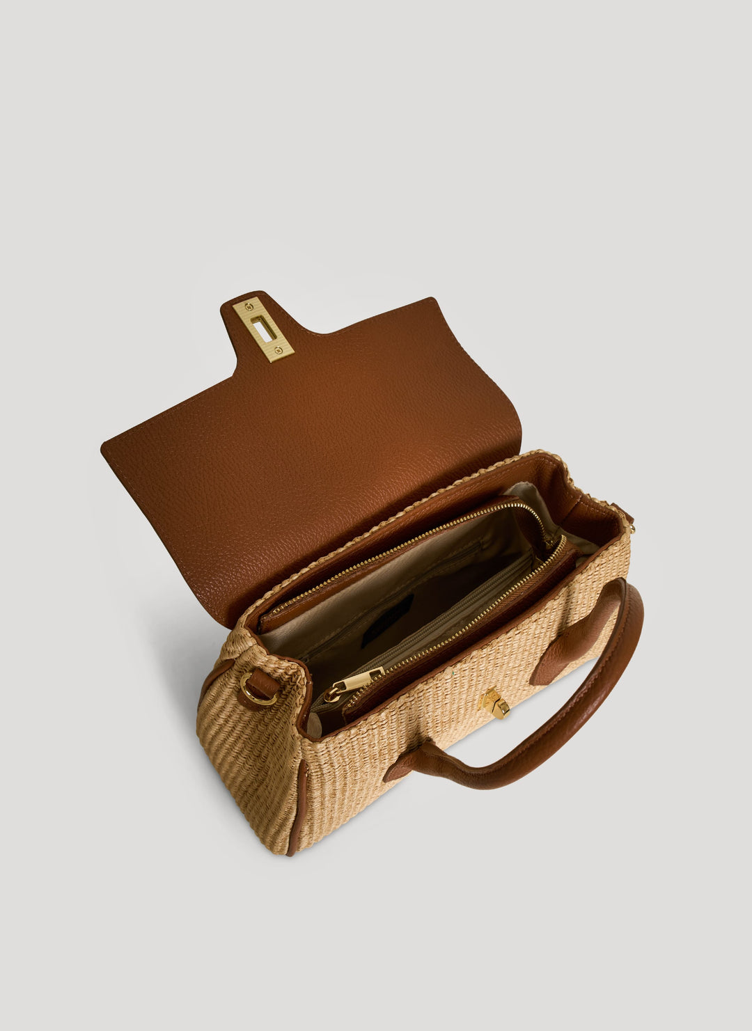 Sac Cécile en Cuir et Raphia Cuoio