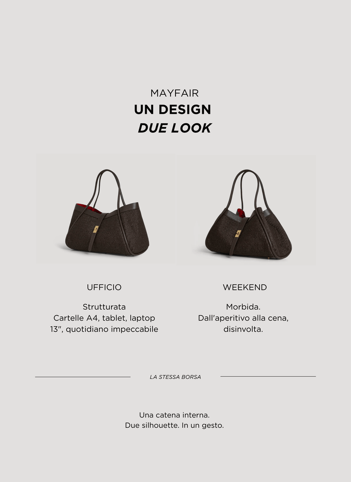 Sac Mayfair en Cuir et Raphia Édition Limitée Tête de Moro