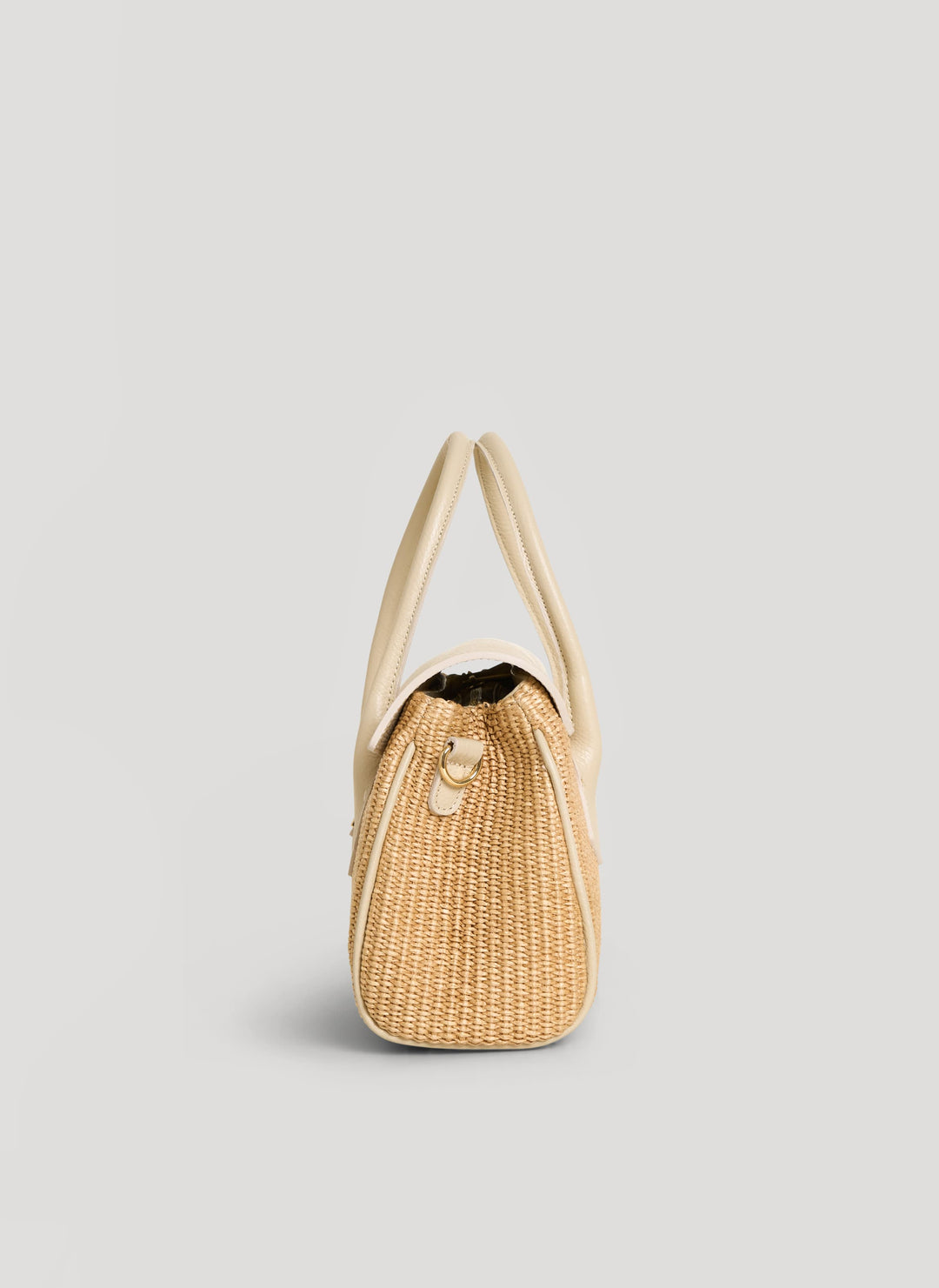 Sac Cécile en Cuir et Raphia Crème