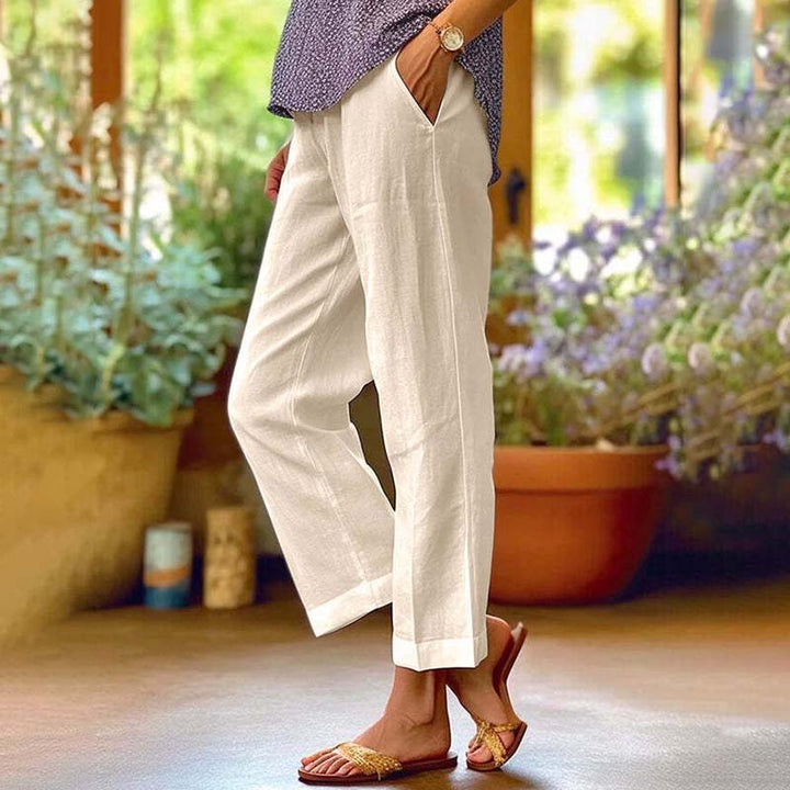 【Coton Et Lin】Pantalon Décontracté Droit
