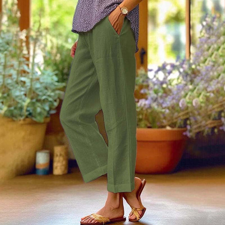 【Coton Et Lin】Pantalon Décontracté Droit