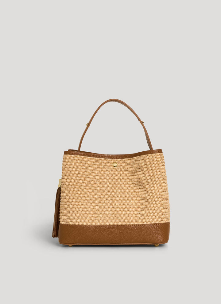 Sac Kendy en cuir et raphia cuir