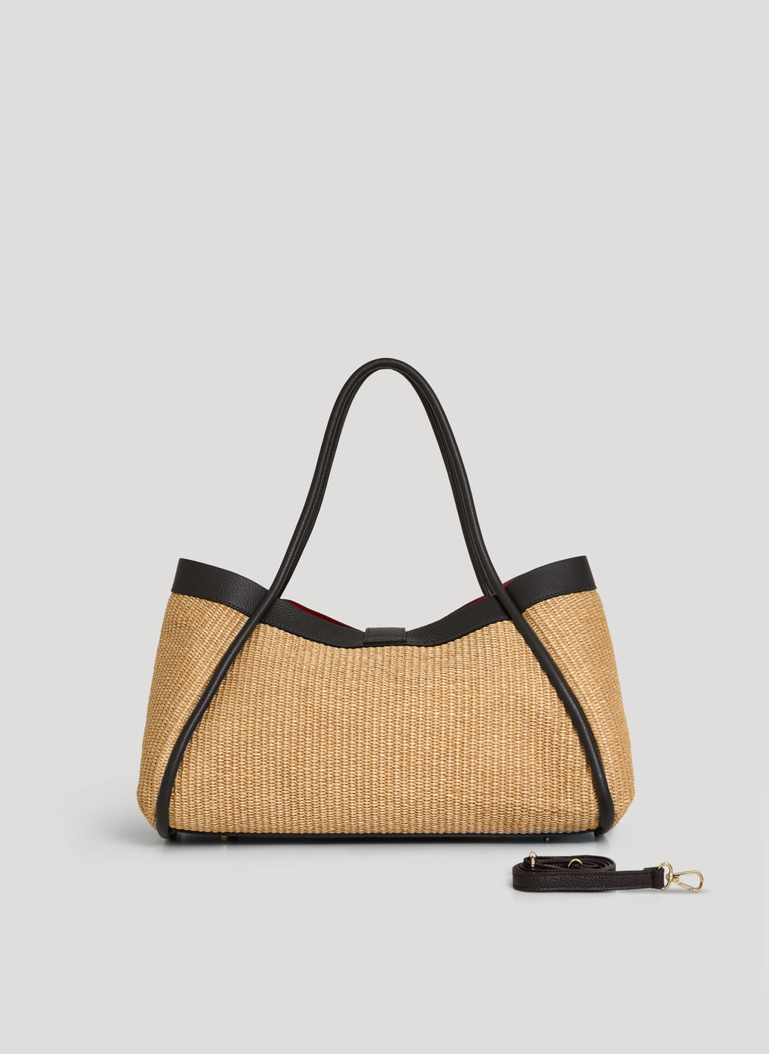 Sac Mayfair en cuir et Rafia Noir