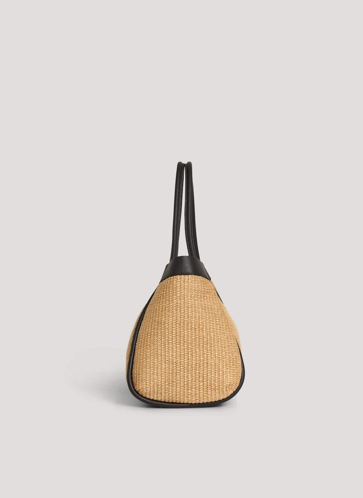 Sac Mayfair en cuir et Rafia Noir