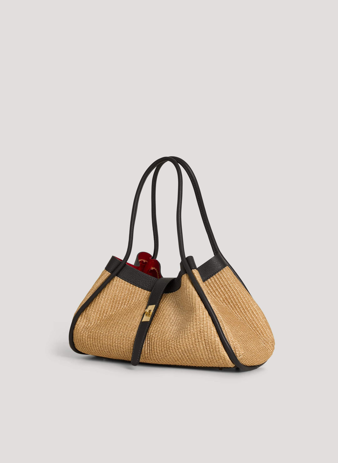 Sac Mayfair en cuir et Rafia Noir