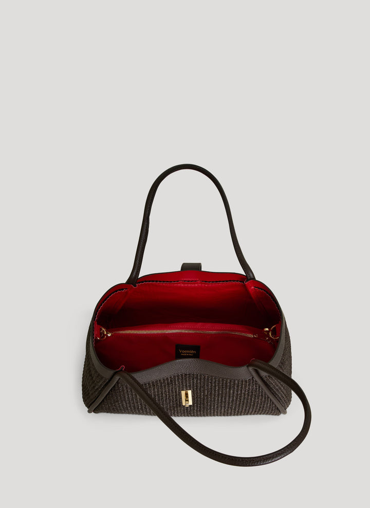 Sac Mayfair en Cuir et Raphia Édition Limitée Tête de Moro