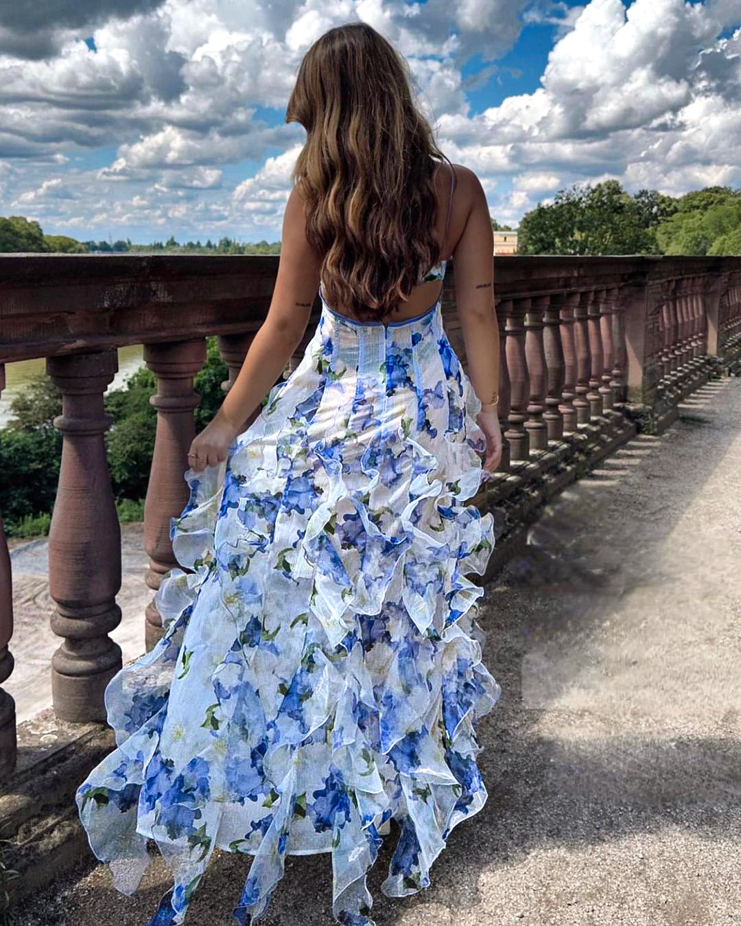 Uri | Robe Fleurie avec Volants