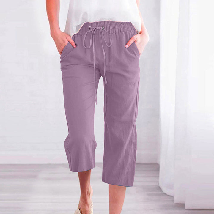 【Coton Et Lin】Pantalons Décontractés Unis