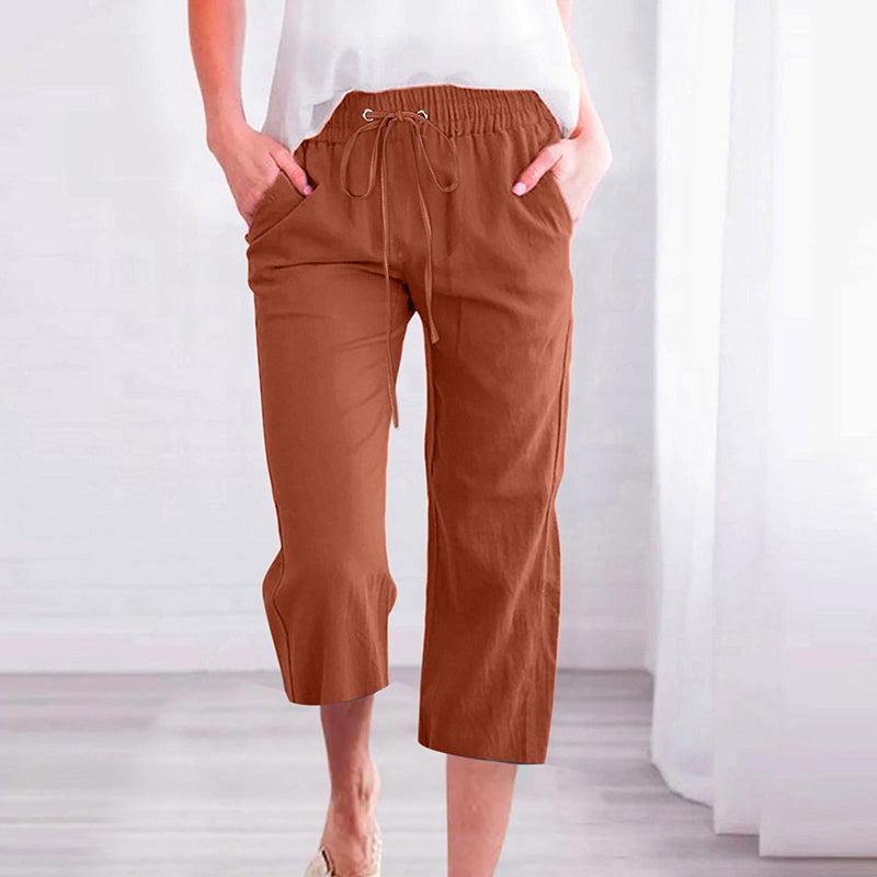 【Coton Et Lin】Pantalons Décontractés Unis