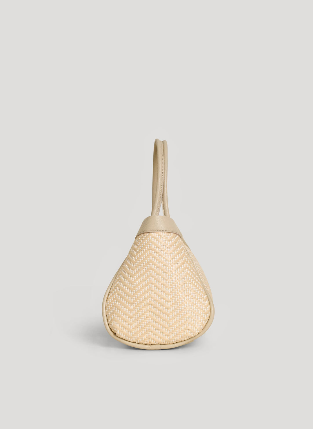 Sac Mayfair en Cuir et Raphia Chevron Édition Limitée Beige