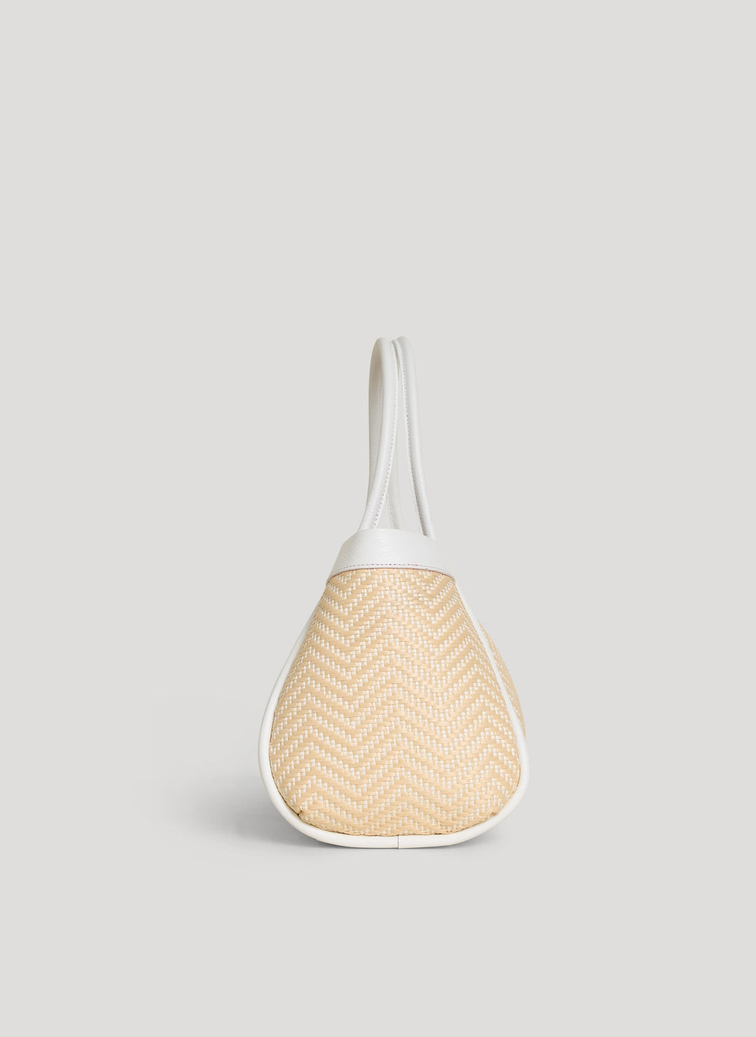 Sac Mayfair en Cuir et Raphia Chevron Édition Limitée Blanche