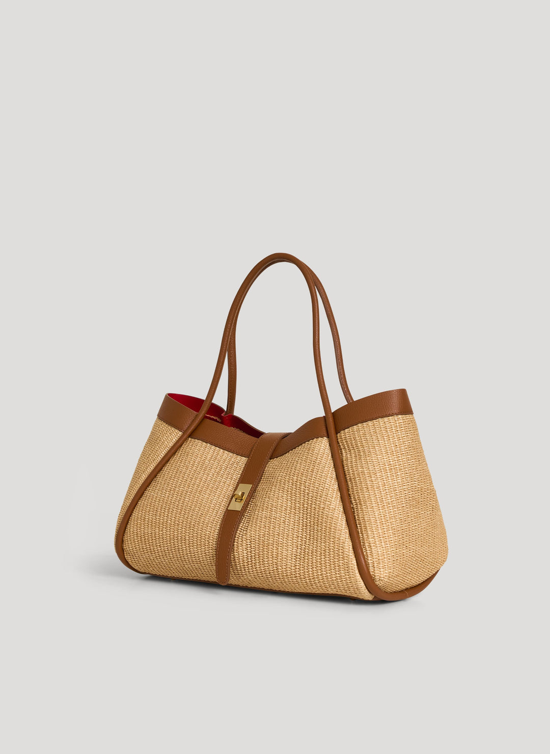 Sac Mayfair en cuir et Rafia Cuoio