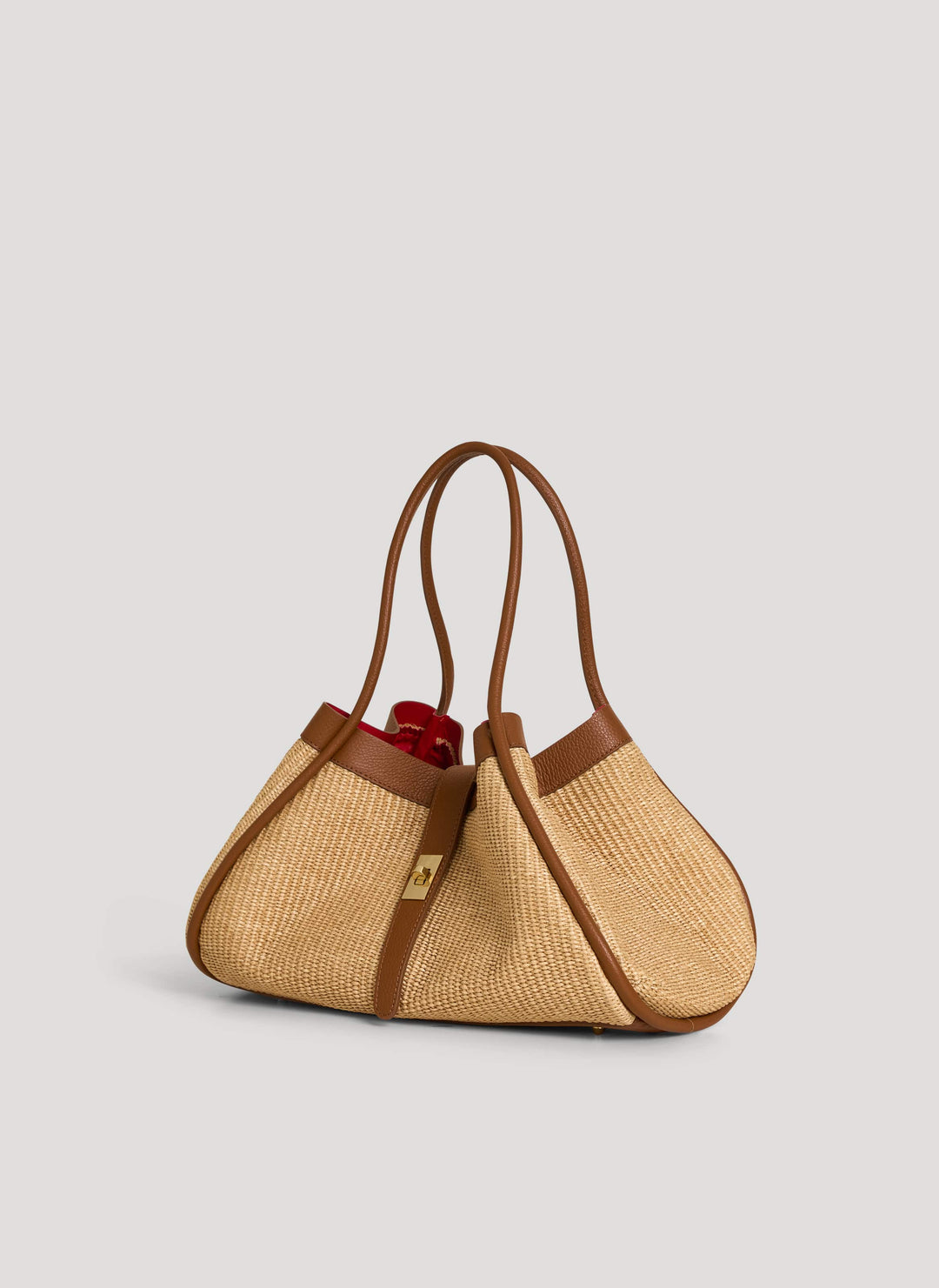 Sac Mayfair en cuir et Rafia Cuoio