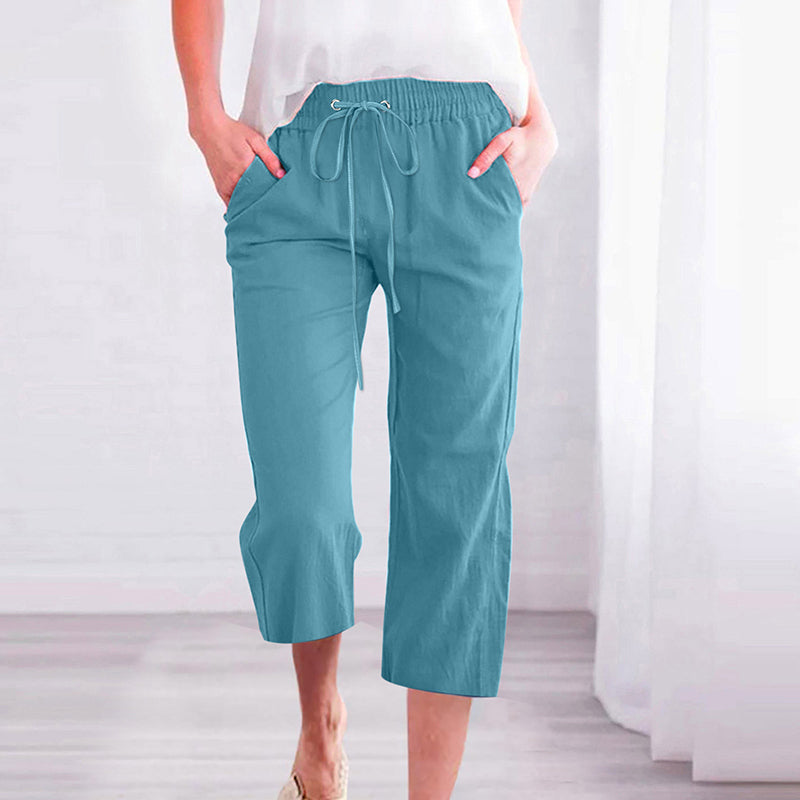 【Coton Et Lin】Pantalons Décontractés Unis