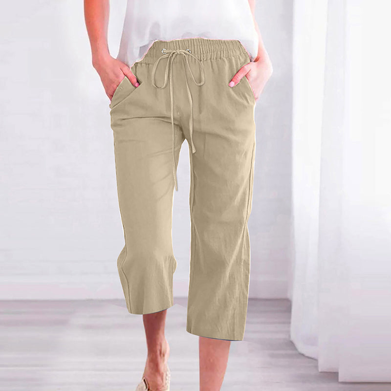 【Coton Et Lin】Pantalons Décontractés Unis
