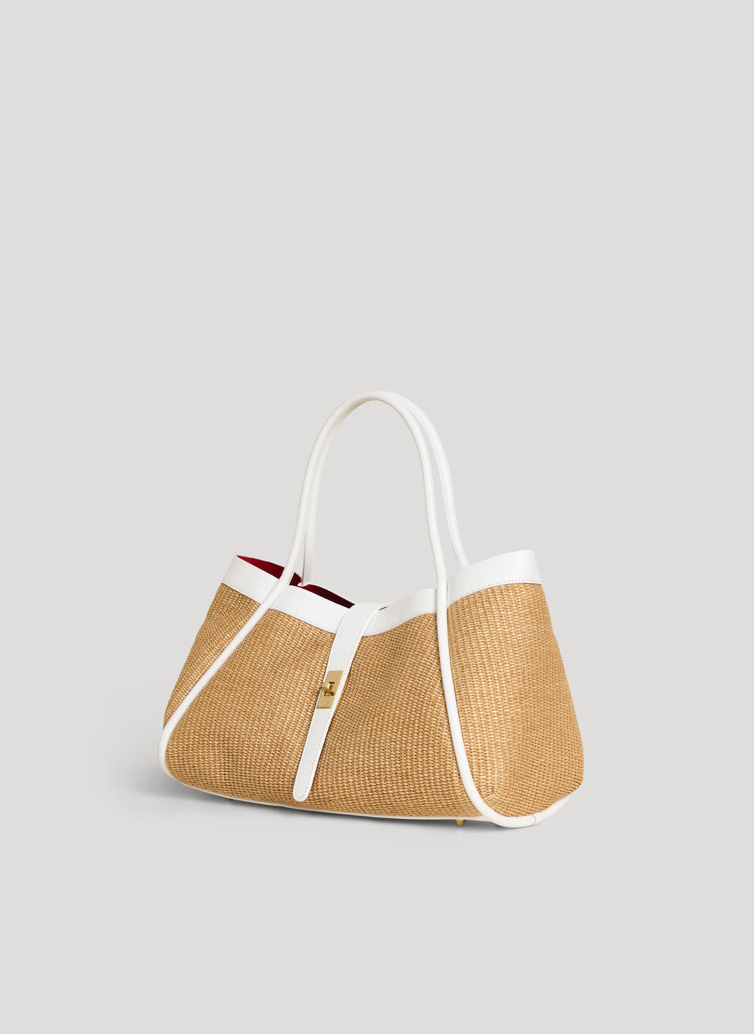Sac Mayfair en cuir et Rafia blanche