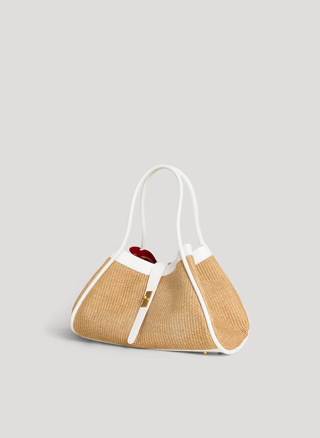 Sac Mayfair en cuir et Rafia blanche