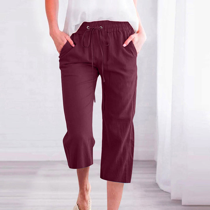 【Coton Et Lin】Pantalons Décontractés Unis
