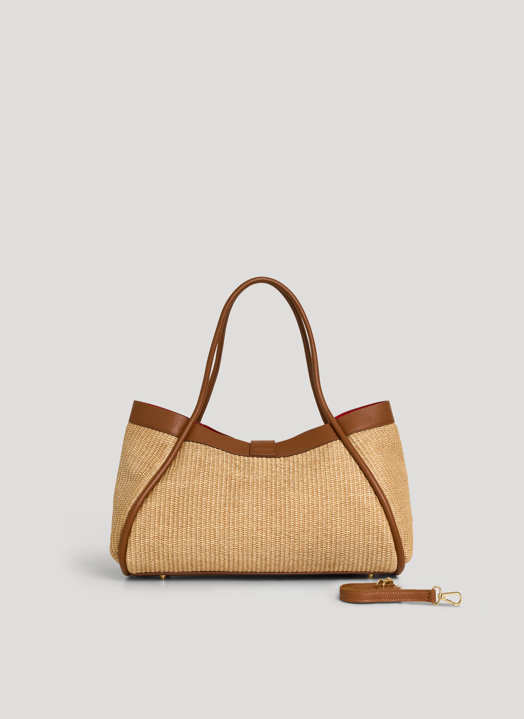 Sac Mayfair Media en cuir et raphia