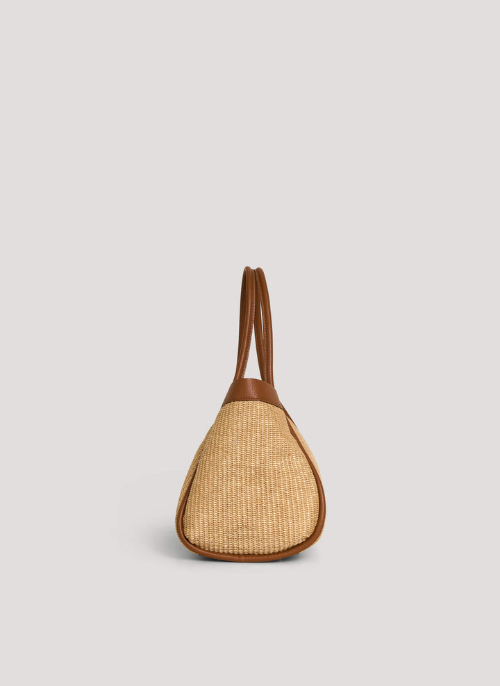 Sac Mayfair Media en cuir et raphia