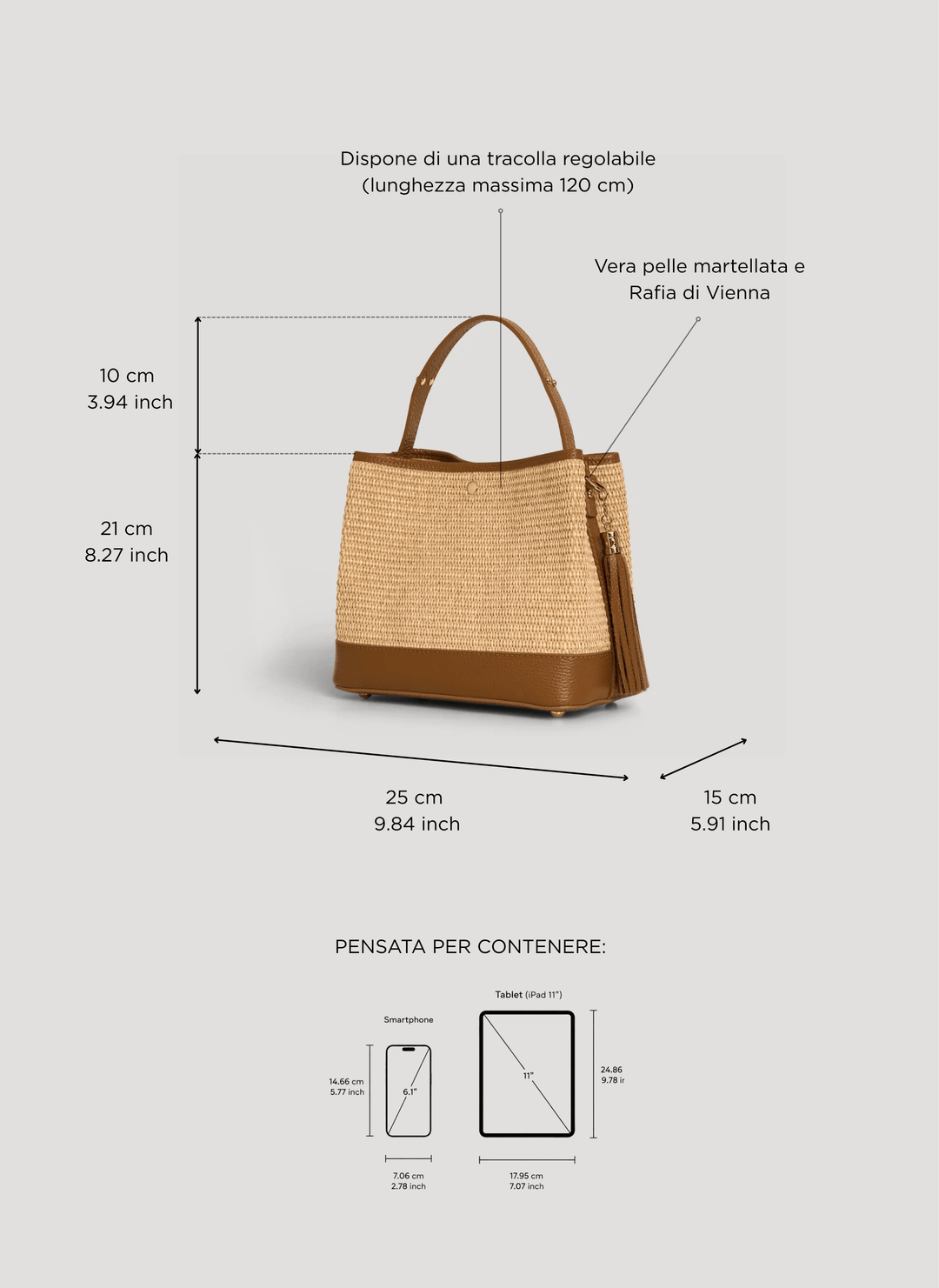 Sac Kendy en cuir et raphia cuir
