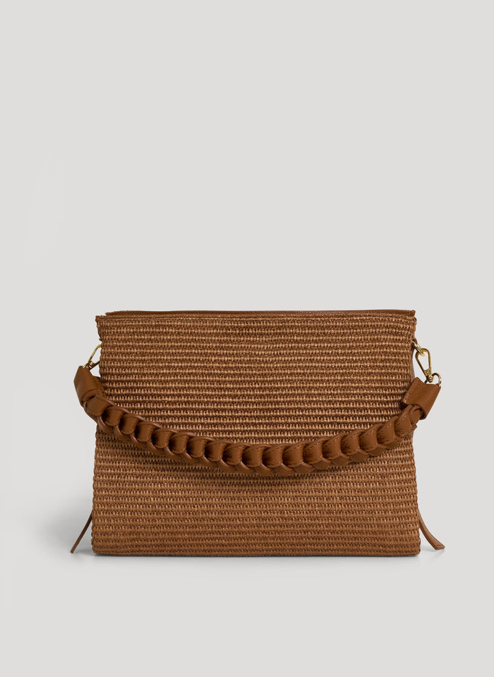 Sac Braid en Cuir et Raphia Édition Limitée Cuoio