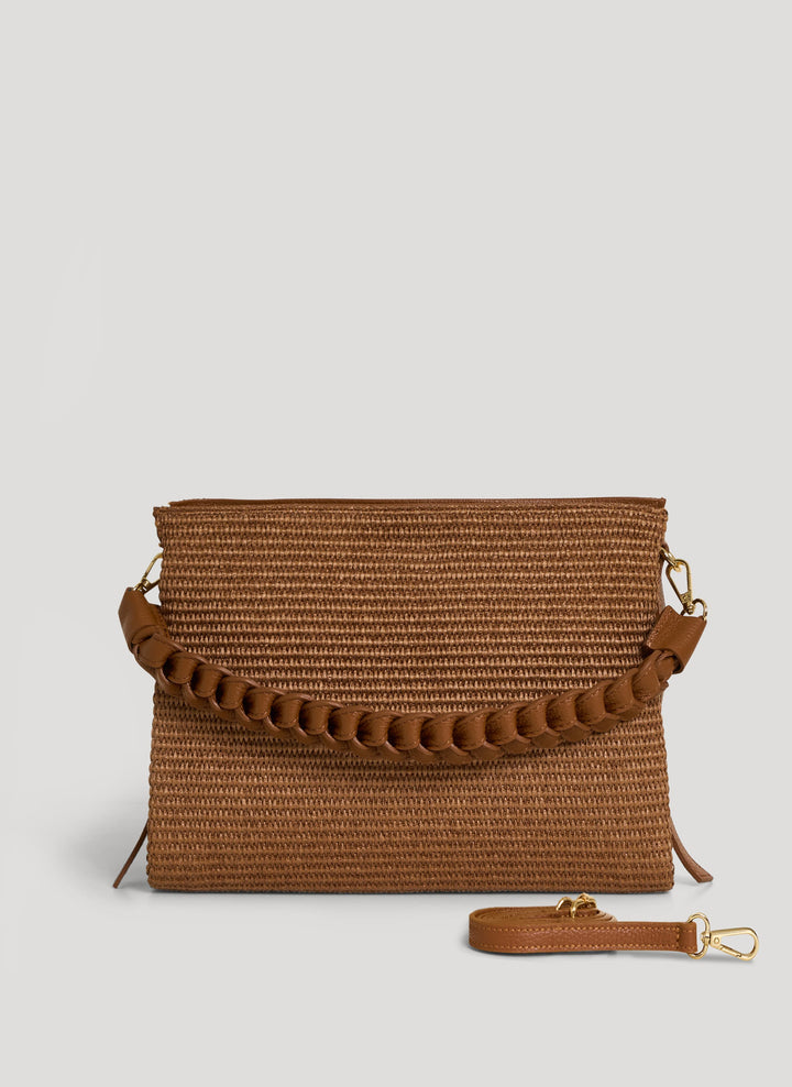 Sac Braid en Cuir et Raphia Édition Limitée Cuoio
