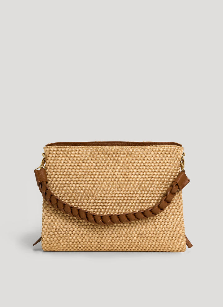 Sac Braid en Cuir et Raphia Cuoio