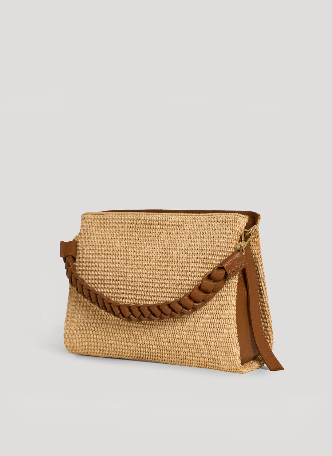 Sac Braid en Cuir et Raphia Cuoio