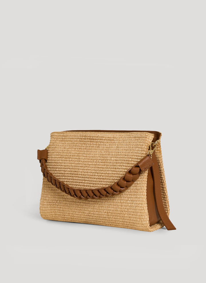 Sac Braid en Cuir et Raphia Cuoio