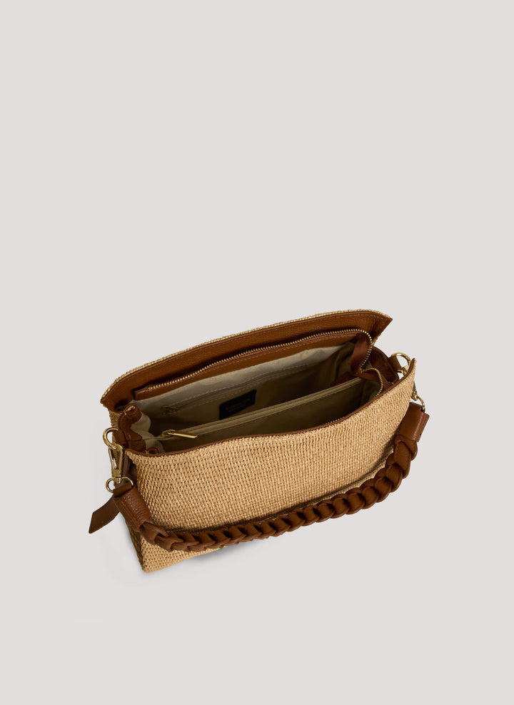 Sac Braid en Cuir et Raphia Cuoio