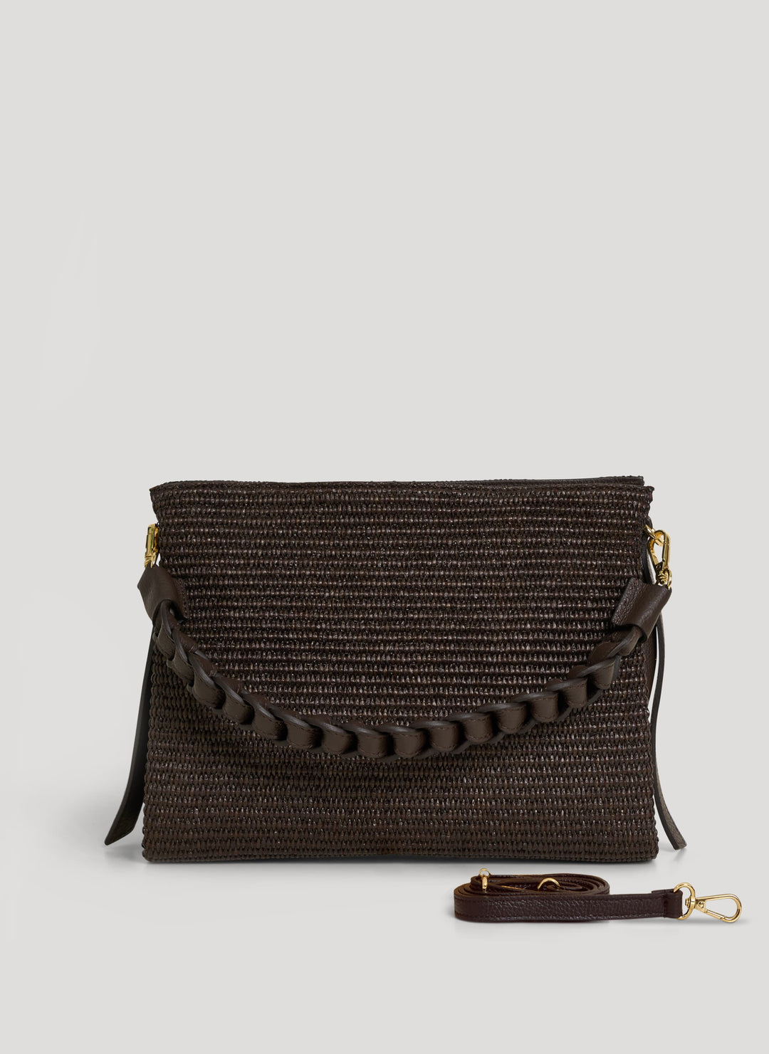 Sac Braid en Cuir et Raphia Édition Limitée Testa di Moro