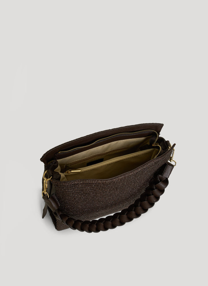 Sac Braid en Cuir et Raphia Édition Limitée Testa di Moro