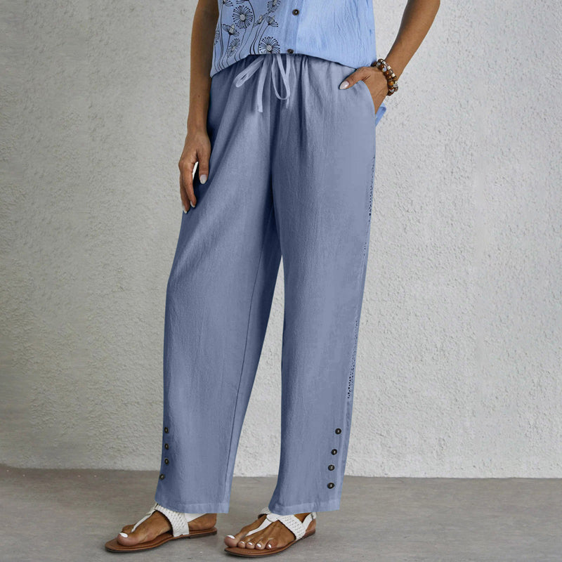 【Coton Et Lin】Pantalon Décontracté Confortable