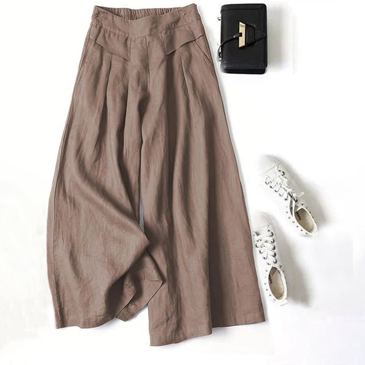 【Coton Et Lin】Pantalon Large Décontracté