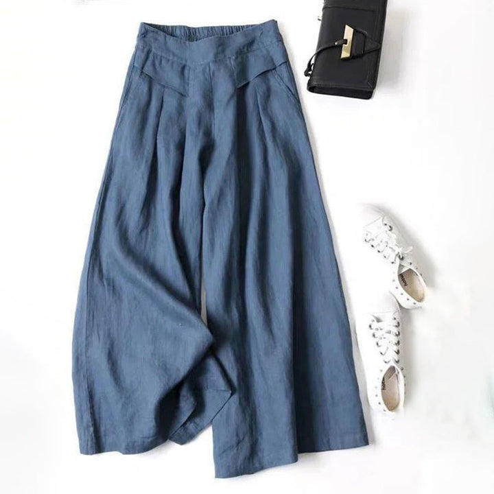 【Coton Et Lin】Pantalon Large Décontracté